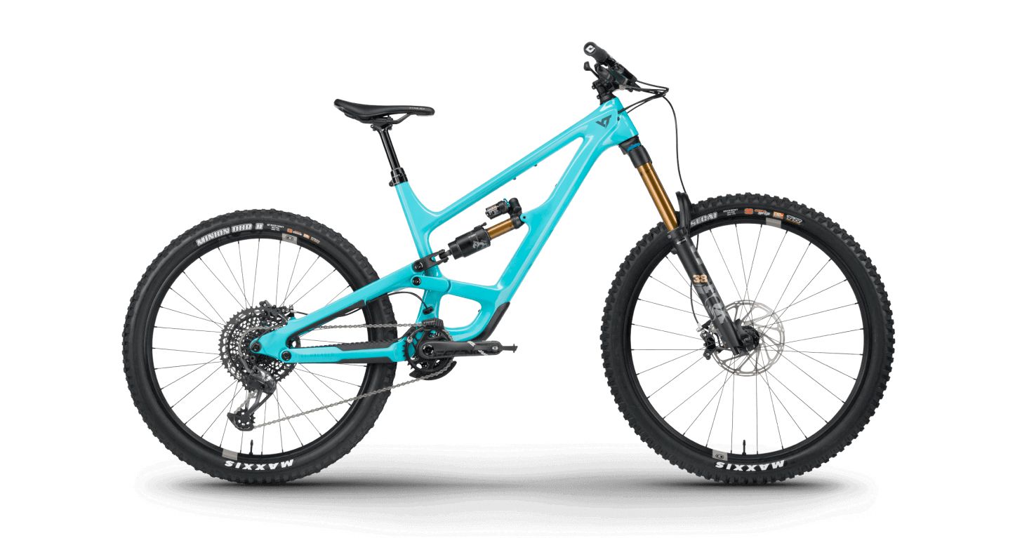 Turquoise 2021 YT Capra Core 4 mullet mountain bike