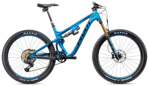 Blue 2020 Team XX1 AXS Fox Live Valve Mach 5.5 bike