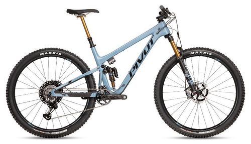 Light blue 2020 Pivot Trail 429 Team XTR with Fox Live Valve trail bike