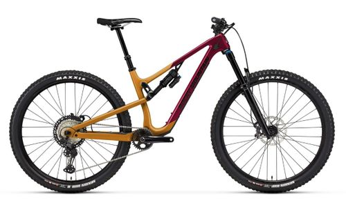 Red yellow 2021 Rocky Mountain Instinct Carbon 70 trail mountain bike