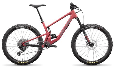 Raspberry color 2021 Santa Cruz 5010 XT C full suspension mountain bike