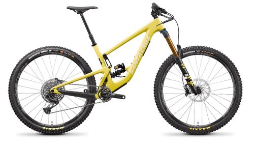 Light yellow 2021 Santa Cruz Megatower X01 CC coilover mountain bike