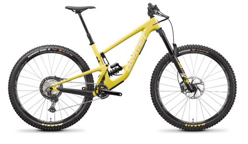 Light yellow 2021 Santa Cruz Megatower XT coilover mountain bike