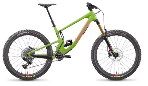 Lime green 2021 Santa Cruz Nomad X01 AXS with coilover mountain bike