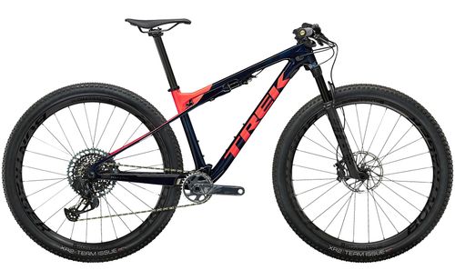 Red and black 2021 Trek Supercaliber 9.8 GX AXS cross-country mountain bike