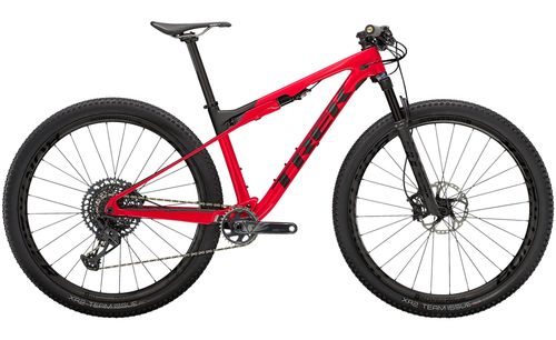 Red 2021 Trek Supercaliber 9.8 GX mountain bike