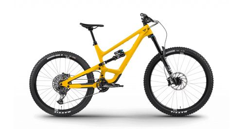 Yellow 2021 YT Capra Core 3 mullet mountain bike