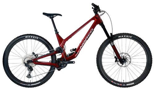 Red 2022 Norco Range C3 full suspension mountain bike